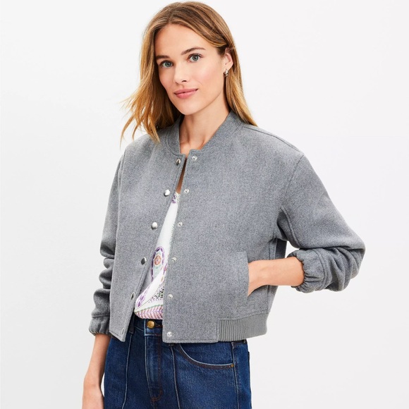 Zara Women's Heather Gray Bomber Jacket xs - Picture 1 of 4
